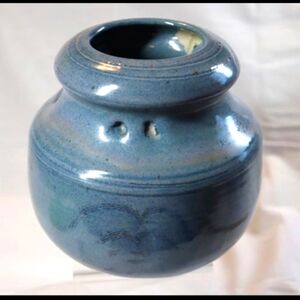 Vintage Eldon Clark Stoneware/Pottery Double Glazed Robin Egg Blue Pot o…
